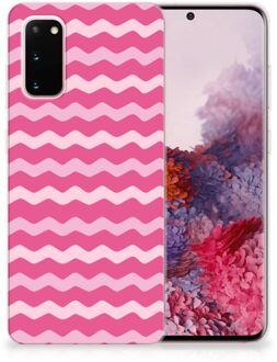 B2Ctelecom Samsung Galaxy S20 TPU bumper Waves Pink