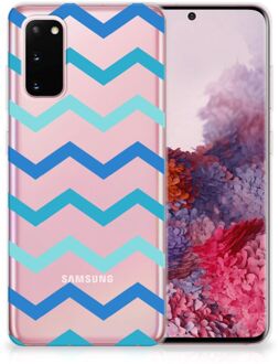 B2Ctelecom Samsung Galaxy S20 TPU bumper Zigzag Blauw