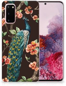 B2Ctelecom Samsung Galaxy S20 TPU Hoesje Pauw met Bloemen