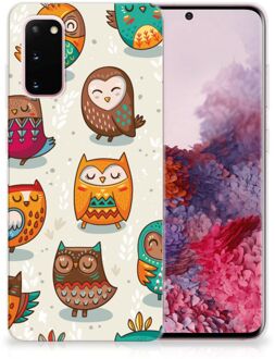 B2Ctelecom Samsung Galaxy S20 TPU Hoesje Vrolijke Uilen