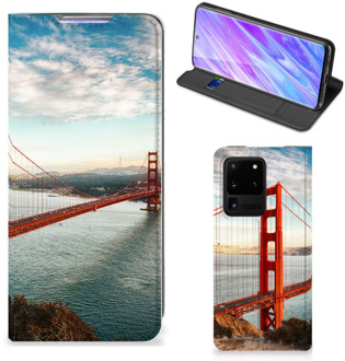 B2Ctelecom Samsung Galaxy S20 Ultra Book Cover Golden Gate Bridge