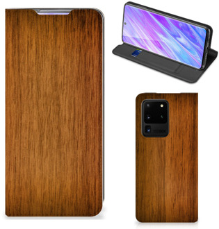 B2Ctelecom Samsung Galaxy S20 Ultra Book Wallet Case Donker Hout