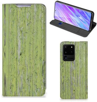 B2Ctelecom Samsung Galaxy S20 Ultra Book Wallet Case Green Wood