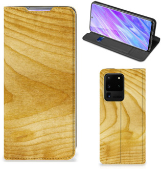 B2Ctelecom Samsung Galaxy S20 Ultra Book Wallet Case Licht Hout