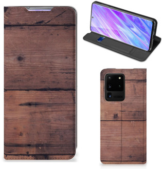 B2Ctelecom Samsung Galaxy S20 Ultra Book Wallet Case Old Wood