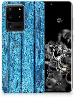 B2Ctelecom Samsung Galaxy S20 Ultra Bumper Hoesje Blauw Wood