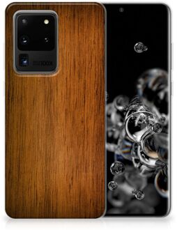 B2Ctelecom Samsung Galaxy S20 Ultra Bumper Hoesje Donker Hout