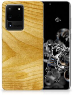 B2Ctelecom Samsung Galaxy S20 Ultra Bumper Hoesje Licht Hout