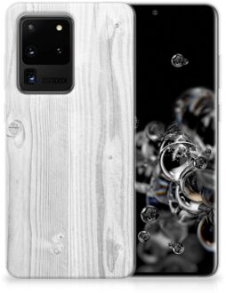 B2Ctelecom Samsung Galaxy S20 Ultra Bumper Hoesje White Wood