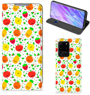 B2Ctelecom Samsung Galaxy S20 Ultra Flip Style Cover Fruits