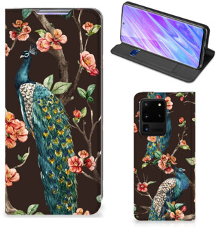 B2Ctelecom Samsung Galaxy S20 Ultra Hoesje maken Pauw met Bloemen