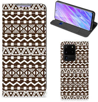 B2Ctelecom Samsung Galaxy S20 Ultra Hoesje met Magneet Aztec Bruin