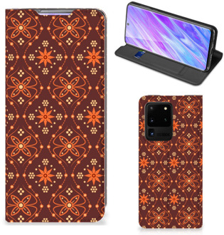 B2Ctelecom Samsung Galaxy S20 Ultra Hoesje met Magneet Batik Brown