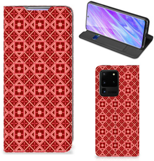 B2Ctelecom Samsung Galaxy S20 Ultra Hoesje met Magneet Batik Red