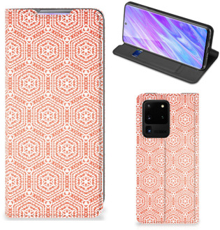 B2Ctelecom Samsung Galaxy S20 Ultra Hoesje met Magneet Pattern Orange