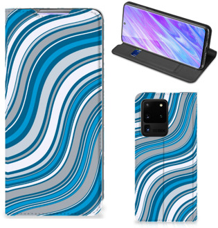 B2Ctelecom Samsung Galaxy S20 Ultra Hoesje met Magneet Waves Blue