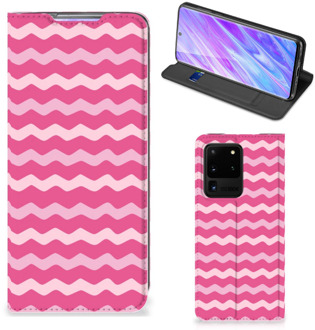 B2Ctelecom Samsung Galaxy S20 Ultra Hoesje met Magneet Waves Pink