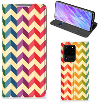 B2Ctelecom Samsung Galaxy S20 Ultra Hoesje met Magneet Zigzag Color