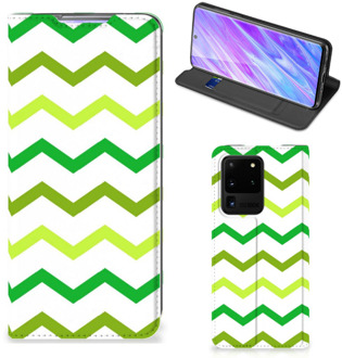 B2Ctelecom Samsung Galaxy S20 Ultra Hoesje met Magneet Zigzag Groen