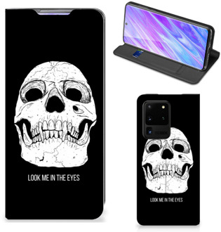 B2Ctelecom Samsung Galaxy S20 Ultra Mobiel BookCase Skull Eyes