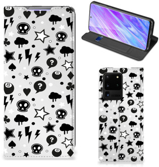 B2Ctelecom Samsung Galaxy S20 Ultra Mobiel BookCase Zilver Punk