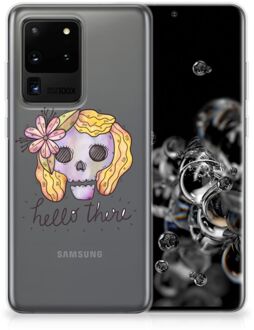 B2Ctelecom Samsung Galaxy S20 Ultra Silicone Back Case Boho Skull