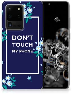 B2Ctelecom Samsung Galaxy S20 Ultra Silicone-hoesje Flowers Blue DTMP