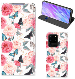 B2Ctelecom Samsung Galaxy S20 Ultra Smart Cover Butterfly Roses