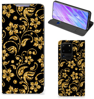 B2Ctelecom Samsung Galaxy S20 Ultra Smart Cover Gouden Bloemen