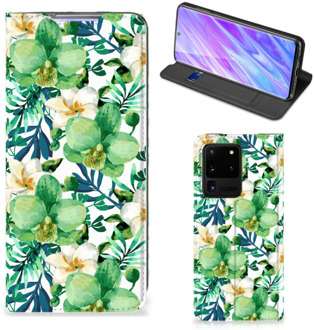 B2Ctelecom Samsung Galaxy S20 Ultra Smart Cover Orchidee Groen