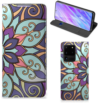 B2Ctelecom Samsung Galaxy S20 Ultra Smart Cover Purple Flower