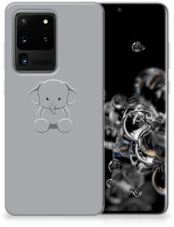 B2Ctelecom Samsung Galaxy S20 Ultra Telefoonhoesje met Naam Grijs Baby Olifant