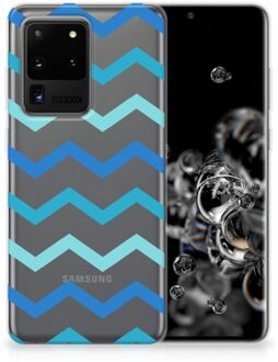 B2Ctelecom Samsung Galaxy S20 Ultra TPU bumper Zigzag Blauw