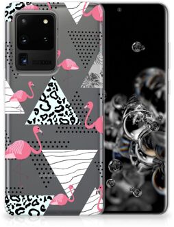 B2Ctelecom Samsung Galaxy S20 Ultra TPU Hoesje Flamingo Triangle