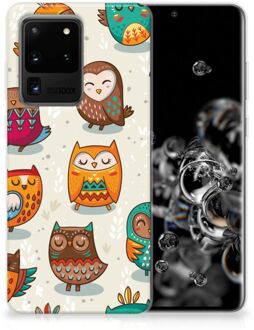 B2Ctelecom Samsung Galaxy S20 Ultra TPU Hoesje Vrolijke Uilen