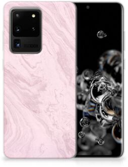 B2Ctelecom Samsung Galaxy S20 Ultra TPU Siliconen Hoesje Marble Roze