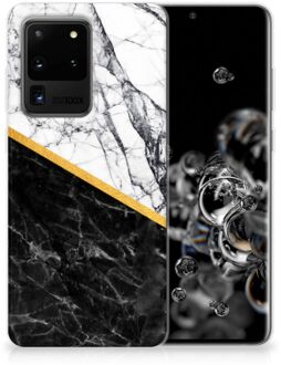 B2Ctelecom Samsung Galaxy S20 Ultra TPU Siliconen Hoesje Marble White Black