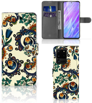 B2Ctelecom Samsung Galaxy S20 Ultra Wallet Case Barok Flower