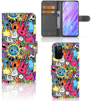 B2Ctelecom Samsung Galaxy S20 Wallet Case met Pasjes Punk Rock