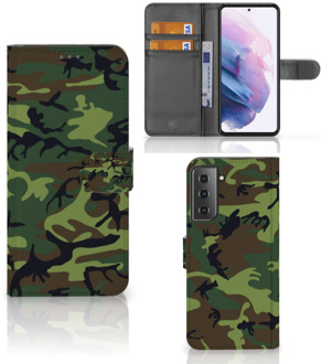 B2Ctelecom Samsung Galaxy S21 Plus Portemonnee hoesje Army Dark