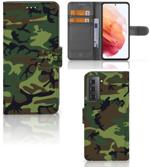 B2Ctelecom Samsung Galaxy S21 Portemonnee hoesje Army Dark