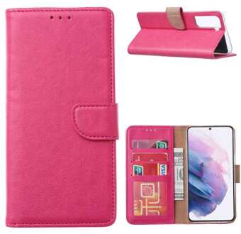 B2Ctelecom Samsung Galaxy S21 Ultra Book Cover Roze met Pasjeshouder