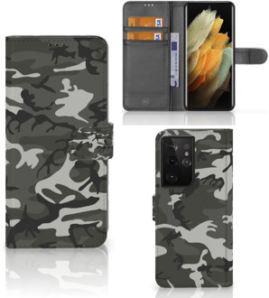 B2Ctelecom Samsung Galaxy S21 Ultra Telefoon Hoesje Cadeau voor hem Army Light