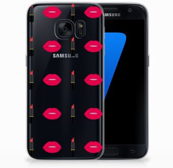 B2Ctelecom Samsung Galaxy S7 Backcover hoesje Design Lipstick Kiss