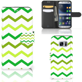 B2Ctelecom Samsung Galaxy S7 Bookcase Hoesje Zigzag Groen