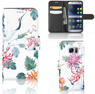 B2Ctelecom Samsung Galaxy S7 Bookcover hoesje Bird Flowers