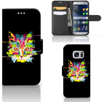 B2Ctelecom Samsung Galaxy S7 Flipcover hoesje Cat Color