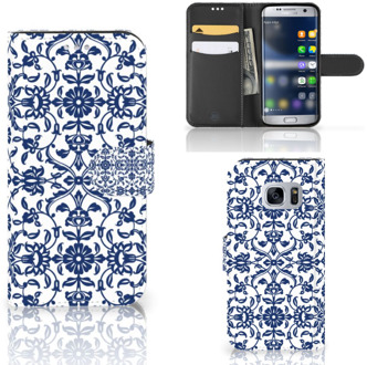 B2Ctelecom Samsung Galaxy S7 Flipcover hoesje Flower Blue