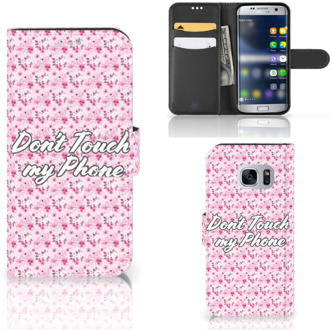 B2Ctelecom Samsung Galaxy S7 Flipcover hoesje Flowers Pink DTMP