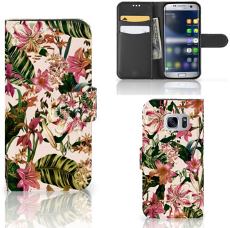 B2Ctelecom Samsung Galaxy S7 Flipcover hoesje Flowers